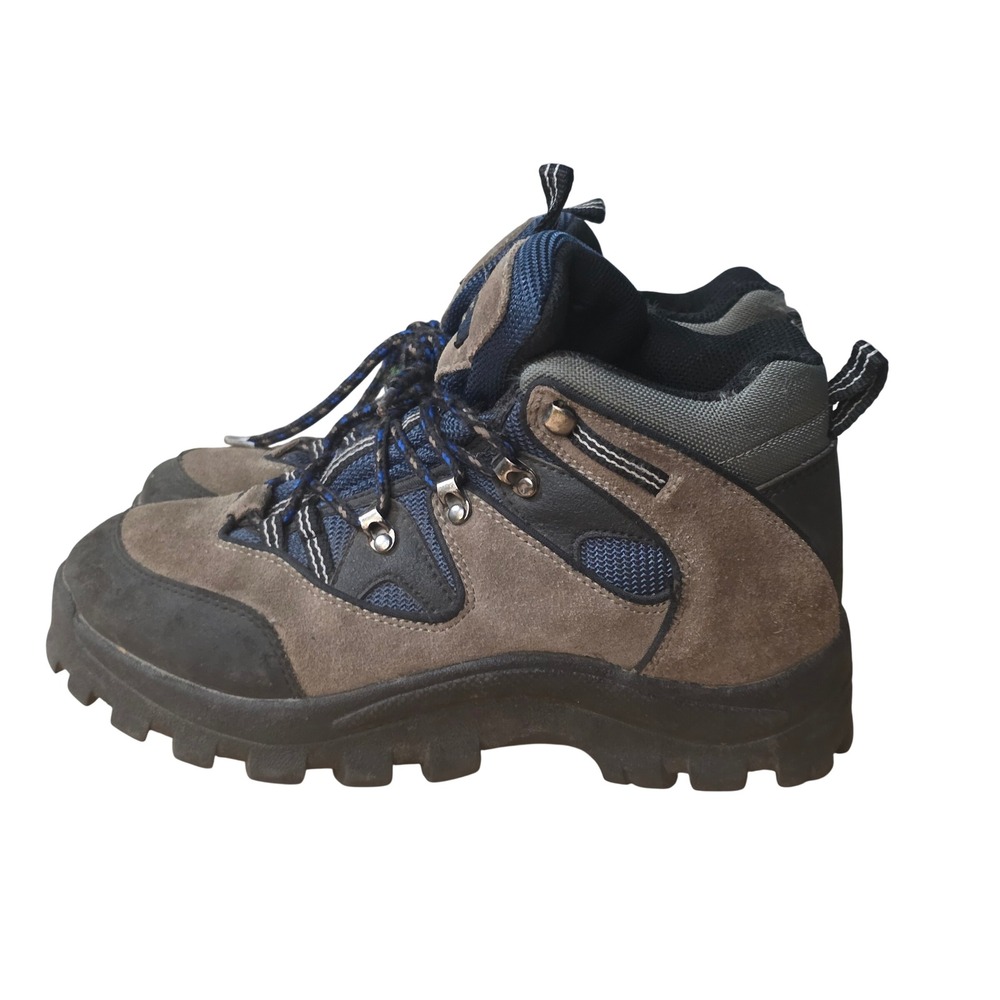 Faded Glory Corey 00‎ Hiking Boots Womens 5.5 Brown Leather Mesh Mid Top Rugged